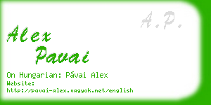 alex pavai business card